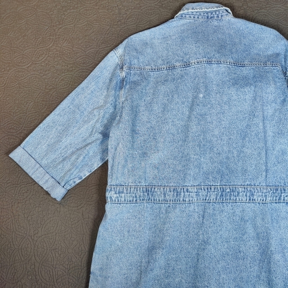 Kancan Virginia Button Down Denim Shirt Dress Belt Pockets Women's XL Blue - Picture 5 of 14